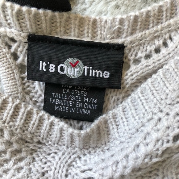 It’s Our Time Grey Knit Sweater with Bow - Picture 4 of 10